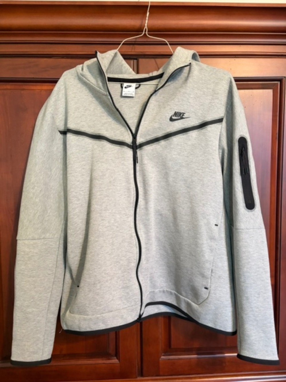 NIKE Men's Hoodie Gray and Black
